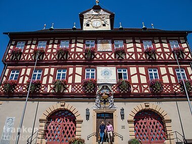 Stadtimpressionen mit Adam-Riese-Rathaus (Bad Staffelstein/Obermain Jura)