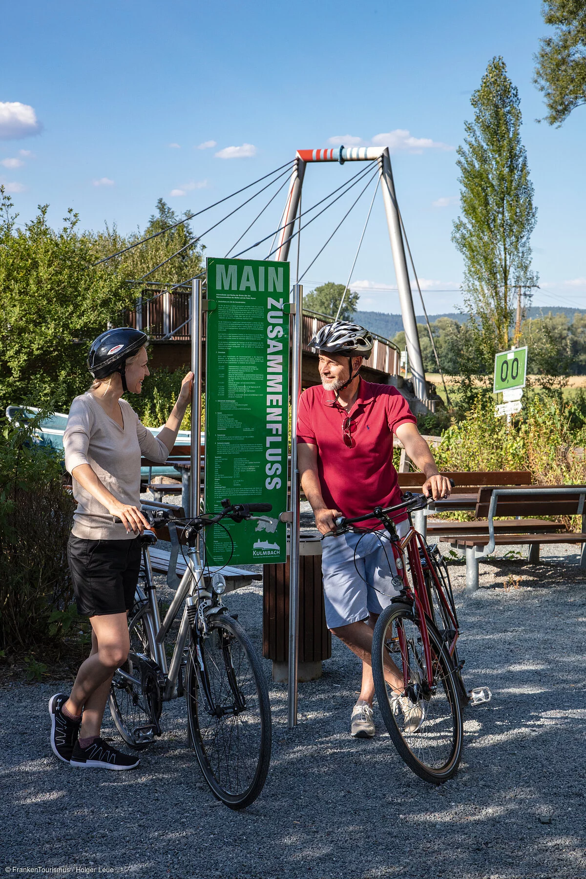 Am Mainzusammenfluss von Rotem und Weißem Main