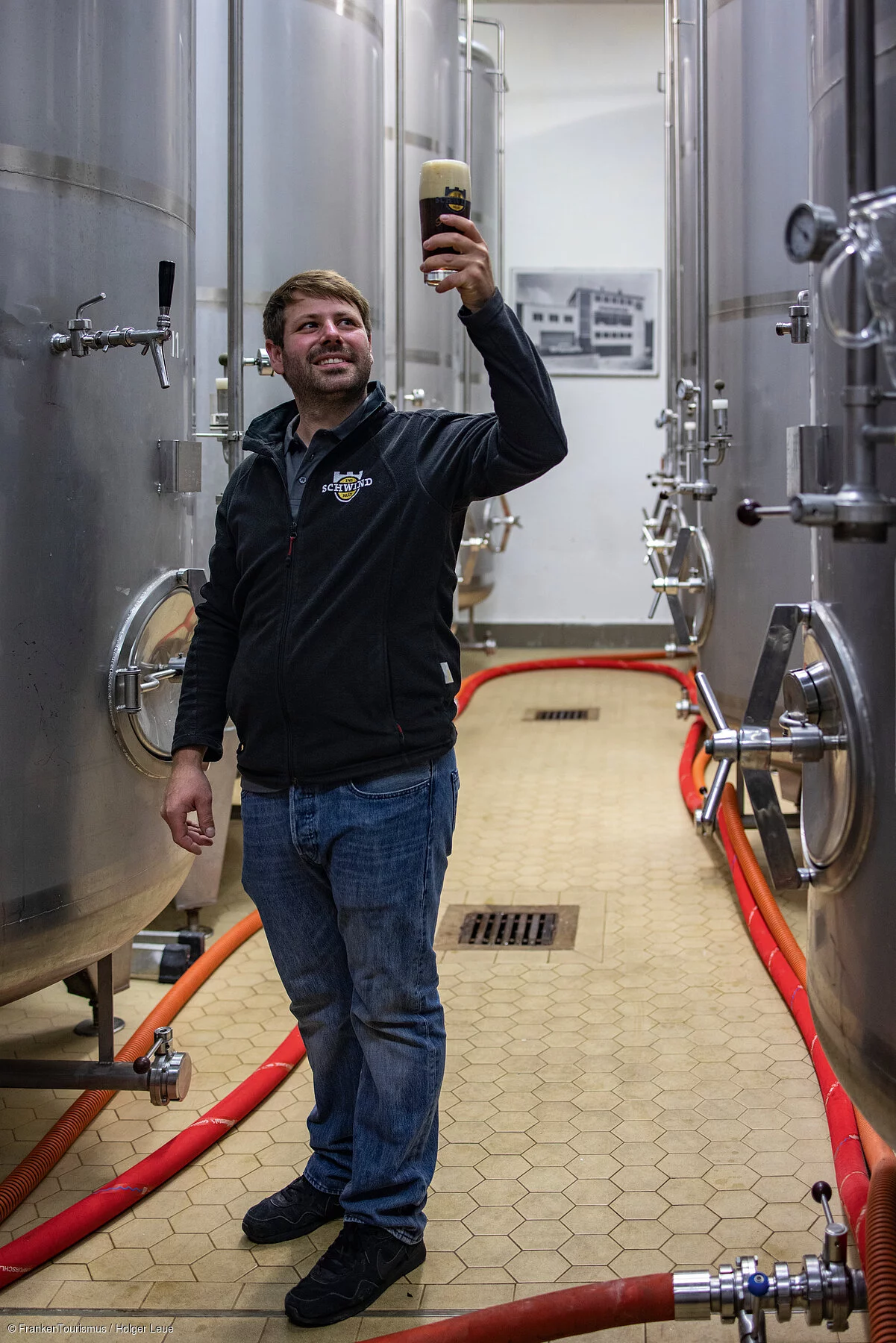 Brewmaster Oliver Selzer of Schwind Bräu brewery, Aschaffenburg Schweinheim, Bavaria, Franconia, Germany