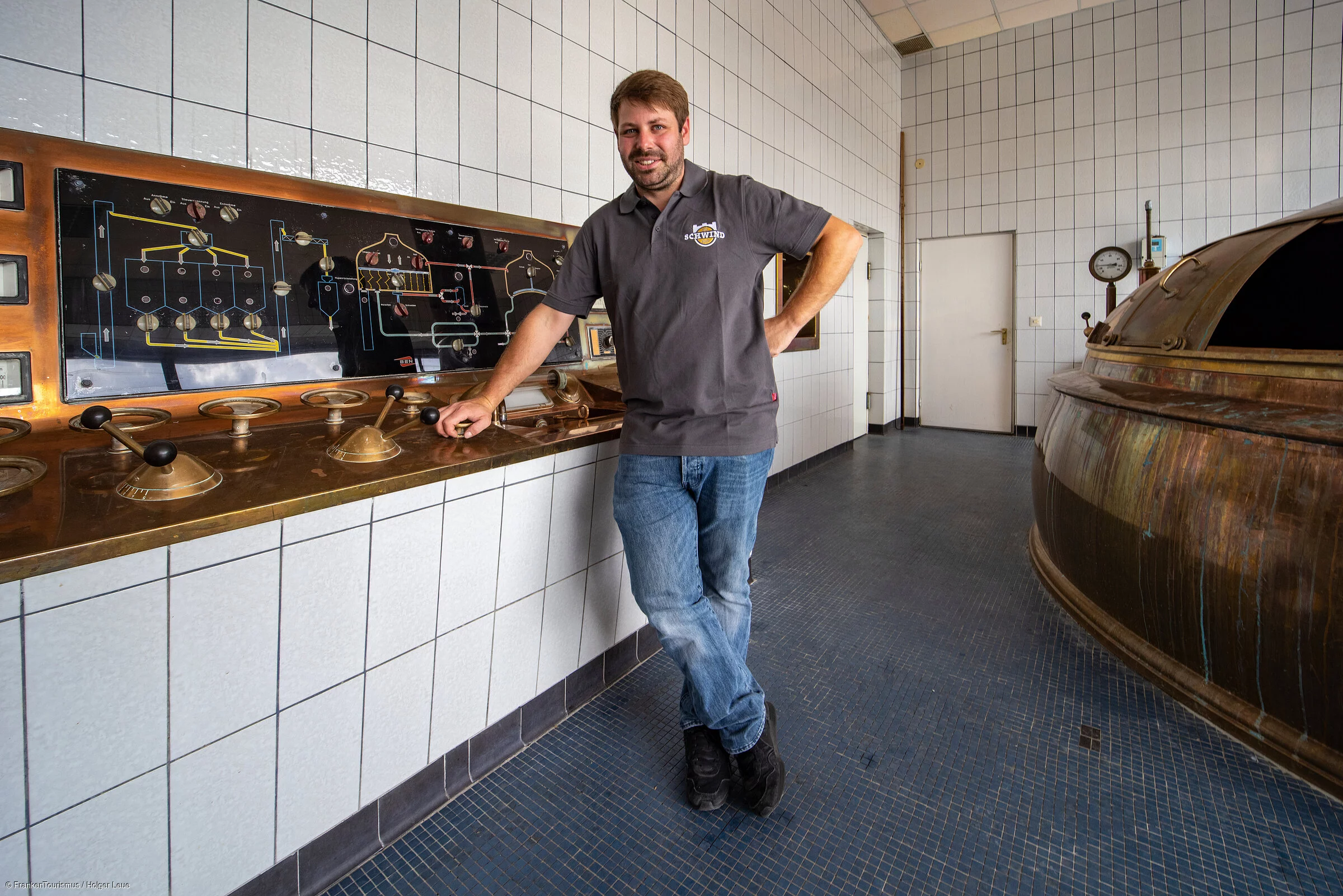 Brewmaster Oliver Selzer of Schwind Bräu brewery, Aschaffenburg Schweinheim, Bavaria, Franconia, Germany