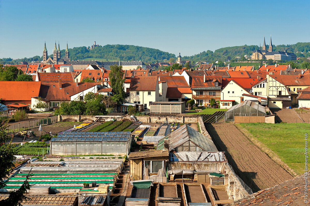 Blick von der Gärtnerstadt (Bamberg, Steigerwald)