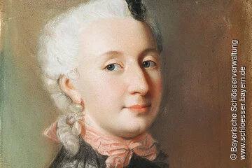 Pastell, Porträt der Markgräfin Wilhelmine von Bayreuth, Jean-Etienne Liotard, um 1745, Inv.BayNS.G 89. Bayreuth, Neues Schloß, R.1.03